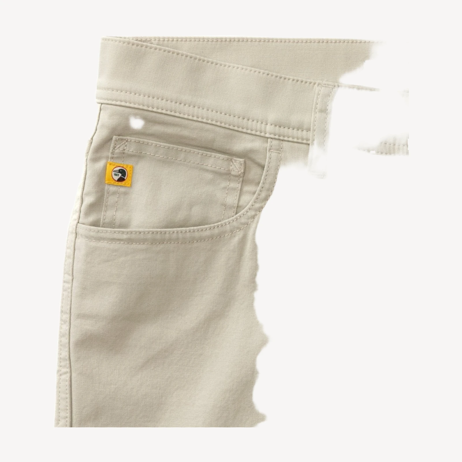 Slim Fit Pinpoint Canvas Five-Pocket - Stone