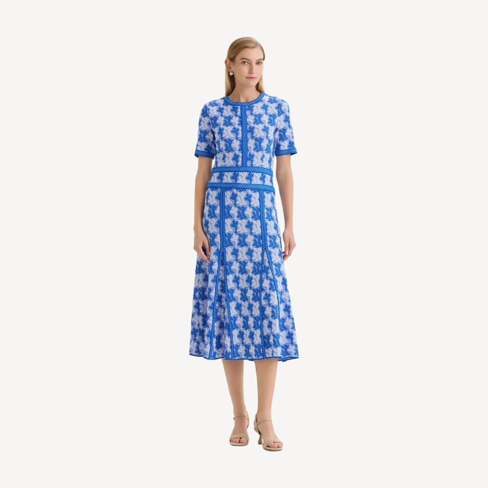 Fit & Flare Intarsia Knit Maxi Dress