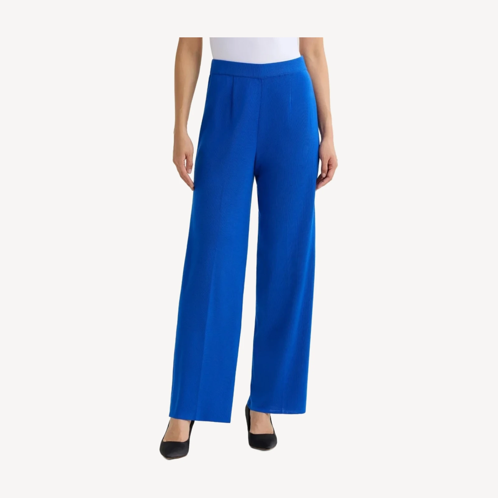 Nancy Wide Leg Mylana Knit Pant, Aegean Blue