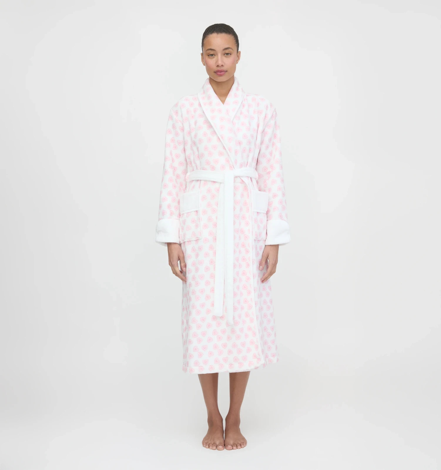 The Hotel Robe - Pink Doily Heart