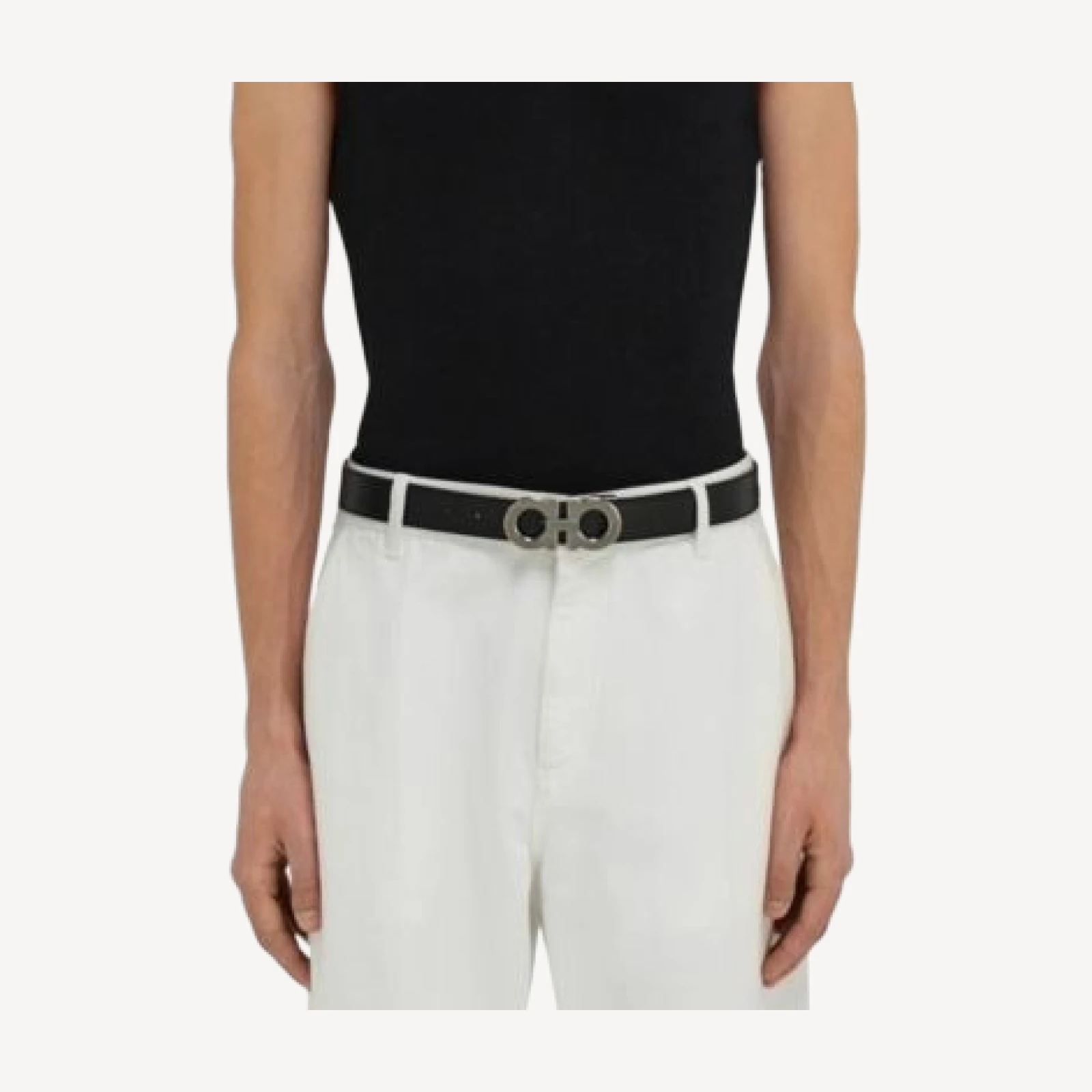 Ferragamo Men's Double Gancini Reversible Leather Belt