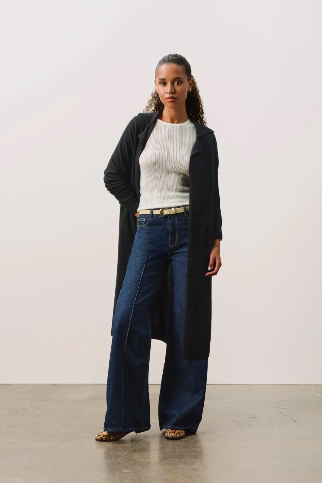 HAYDIE LONGLINE CARDIGAN - BLACK