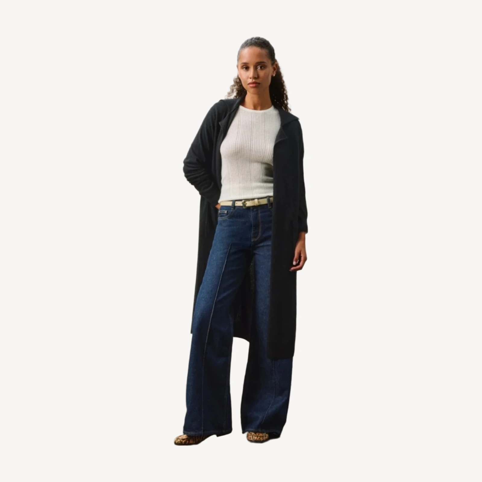 HAYDIE LONGLINE CARDIGAN - BLACK
