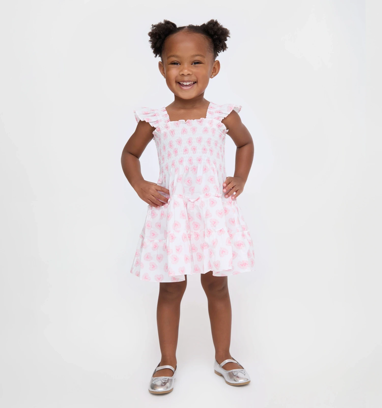 The Tiny Ellie Nap Dress - Pink Doily Heart