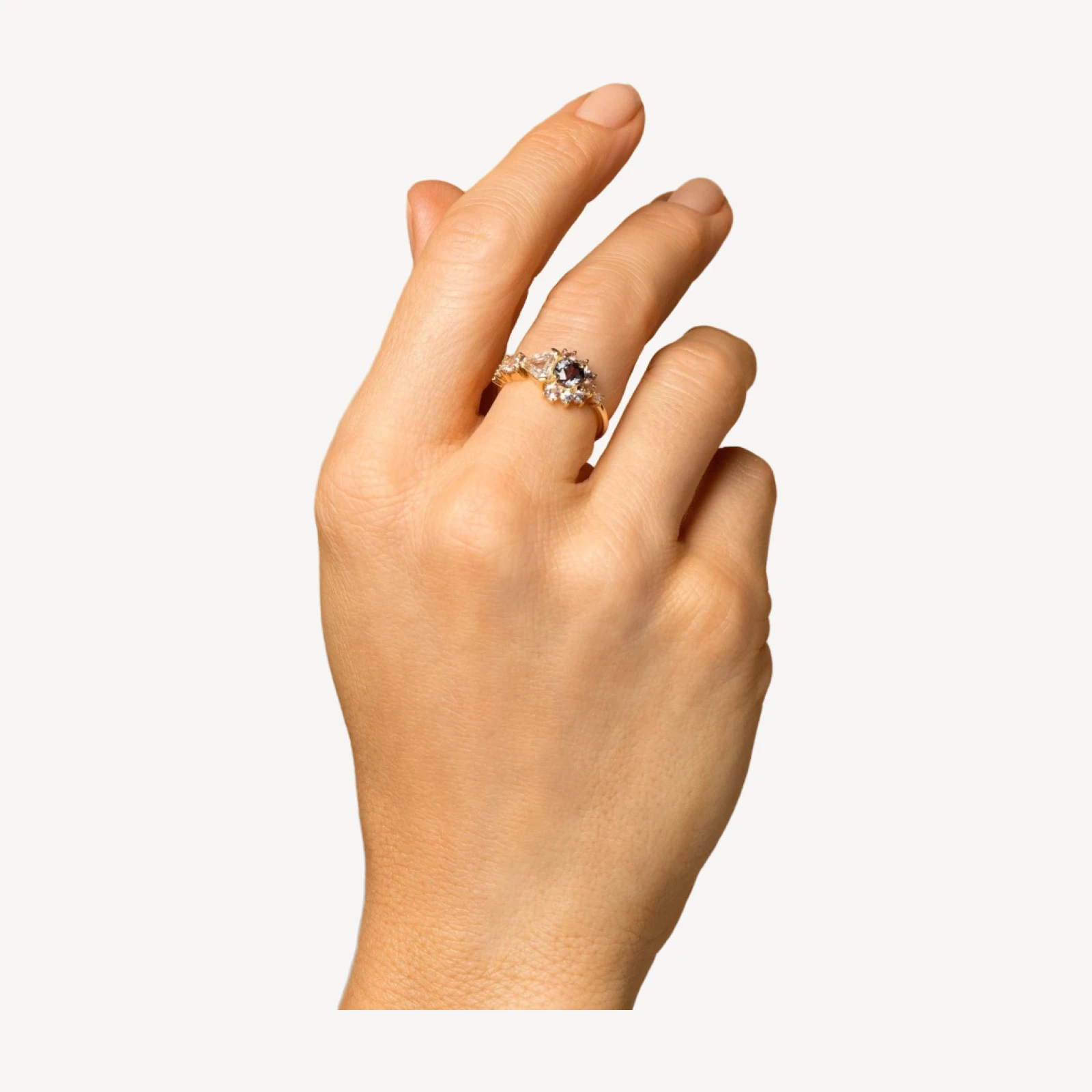 Diamond, Spinel & Sapphire Cluster Ring