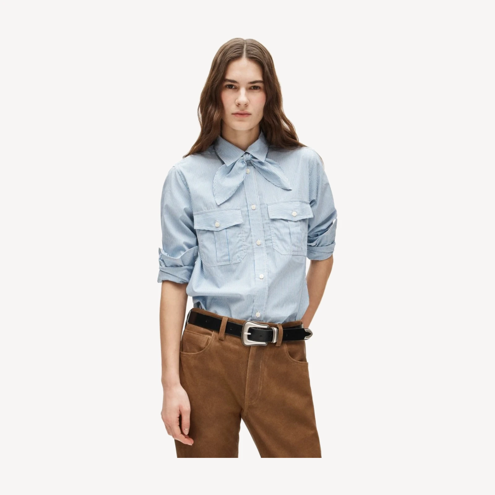 Jules classic-fit tie-neck shirt