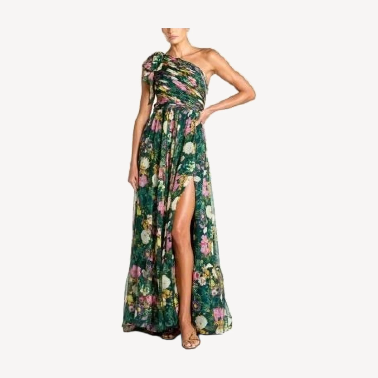 Mac Duggal Side Cut Out One Shoulder Gown