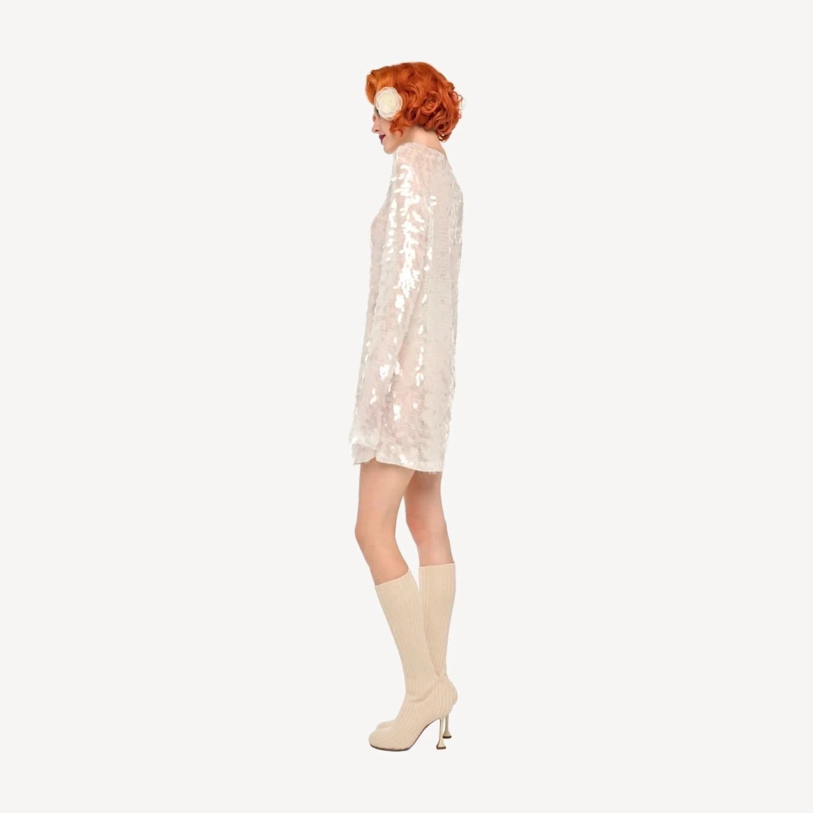 LONG SLEEVE CREWNECK MINI DRESS