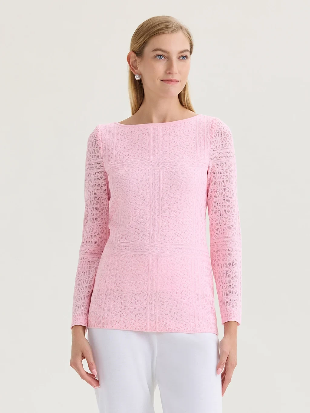 Lined Tonal Burnout Soft Knit Tunic