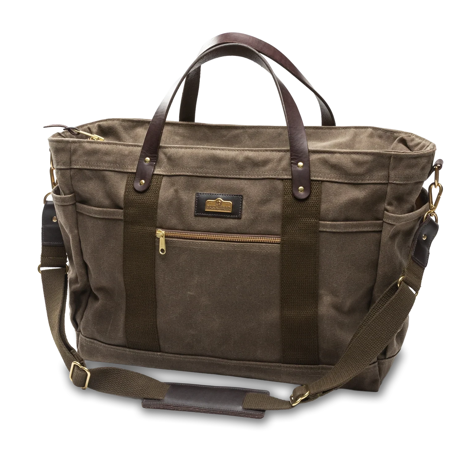 Large Waxed Canvas Tote - Field Brown