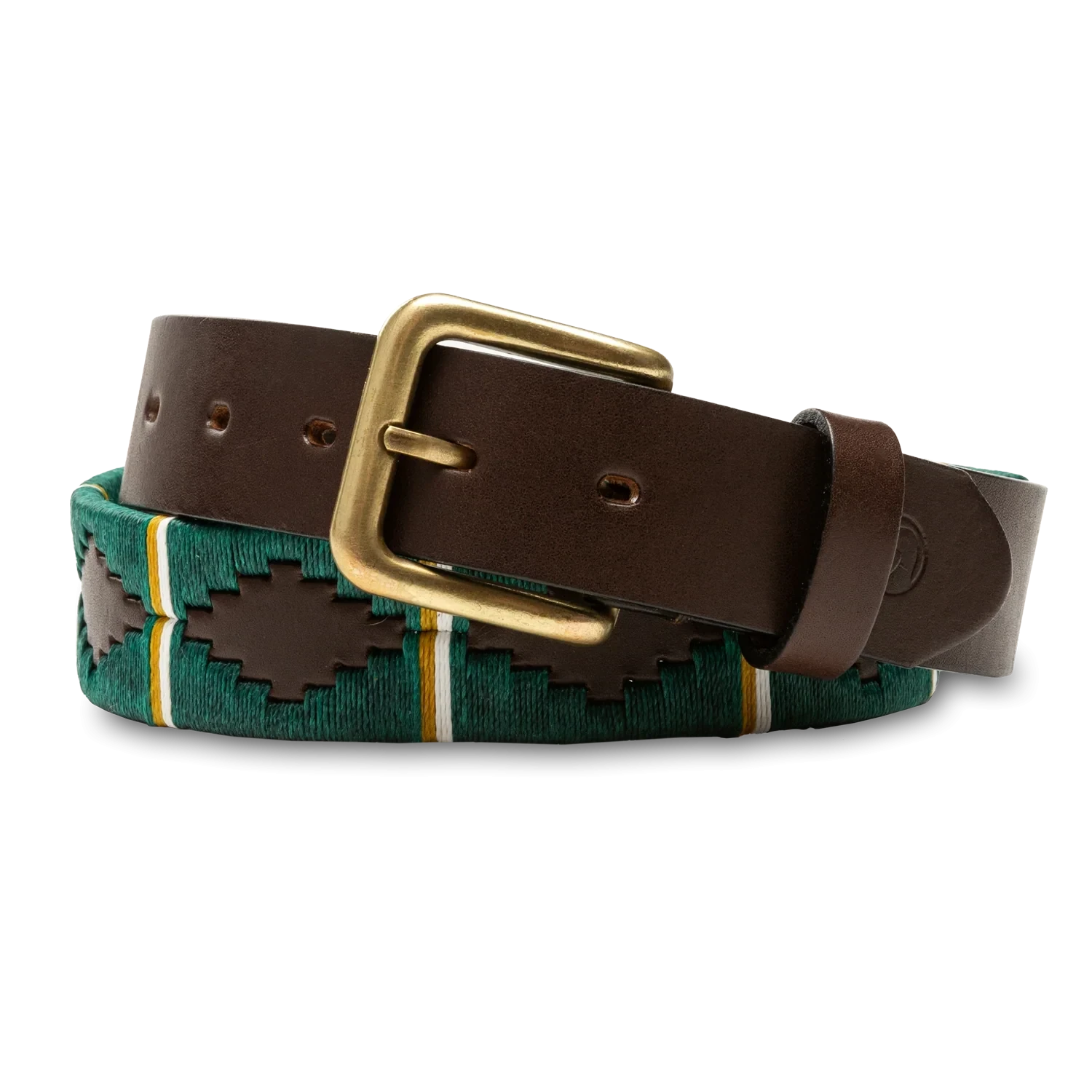 Woven Leather Belt - Sky Blue