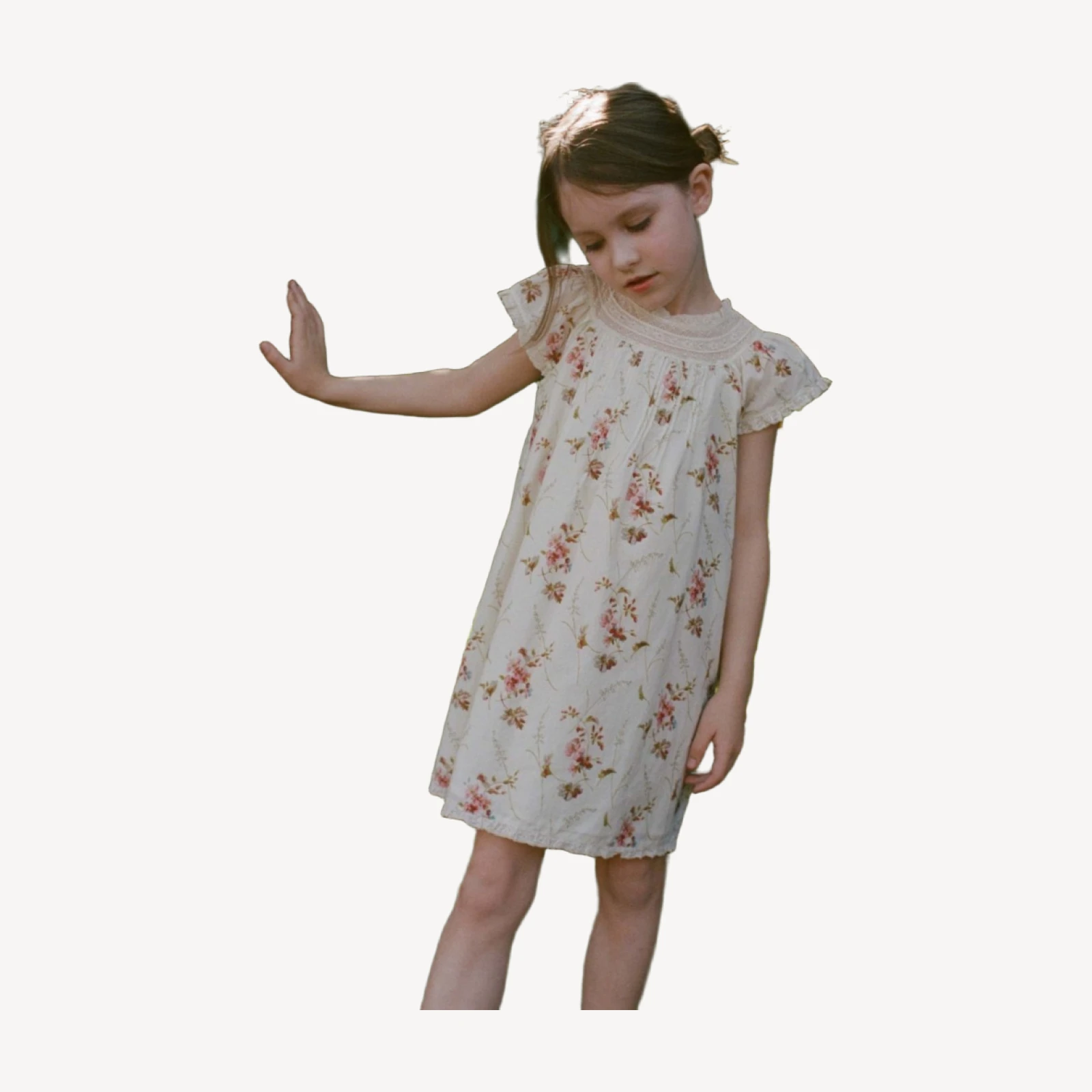 LISI DRESS -- BLANC PRAIRIE ROSE