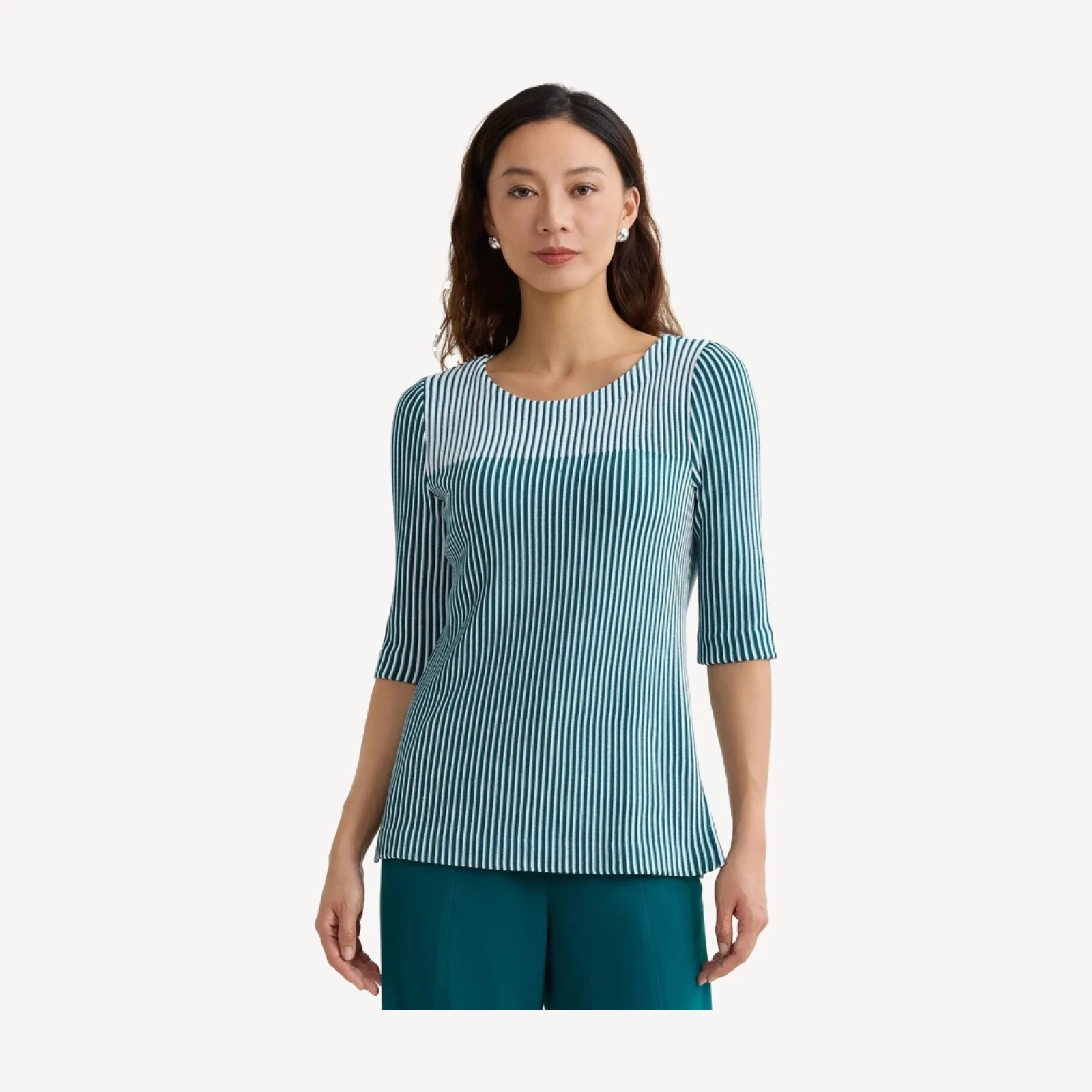 Linear Stripe Soft Knit Tunic