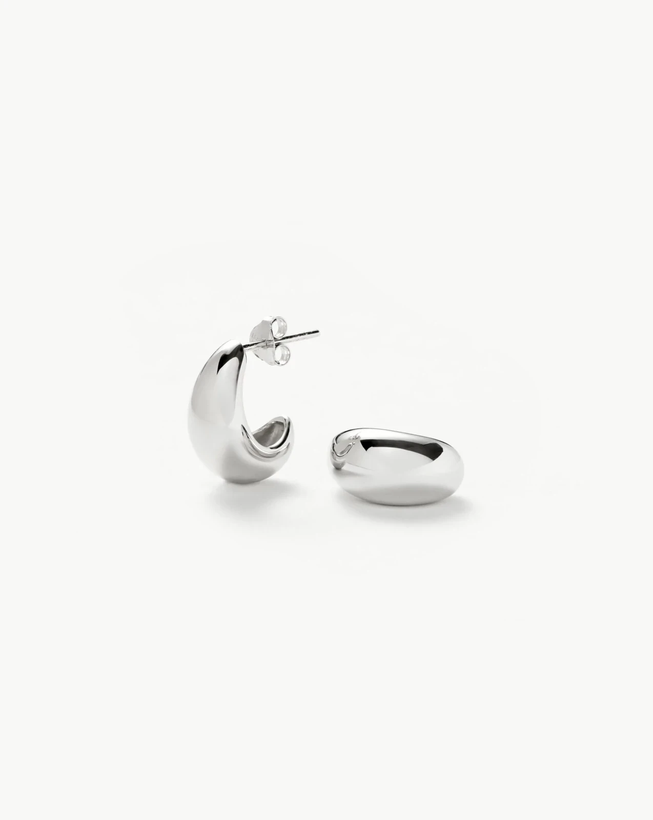 Savi Dome Mini Hoop Earrings | Silver Plated