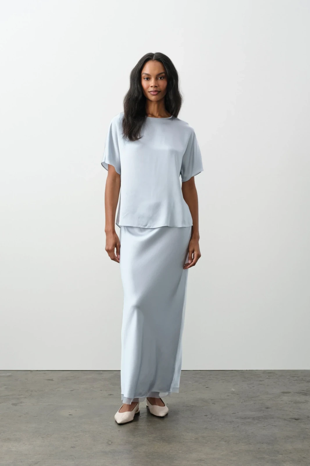 ADERYN SILK SKIRT - CLOUD