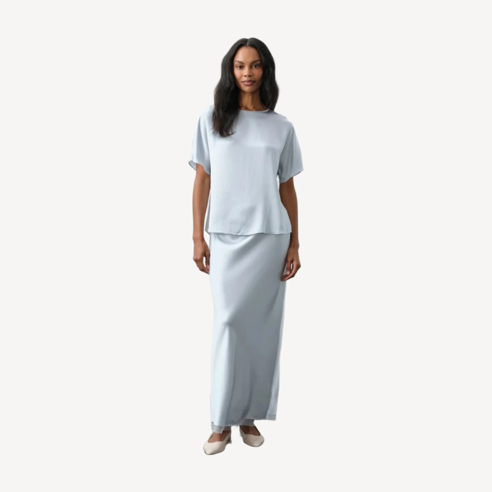 ADERYN SILK SKIRT - CLOUD
