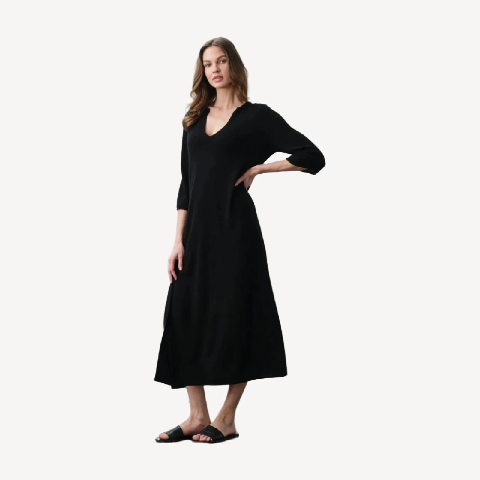 KATALINA CASHMERE KAFTAN - BLACK