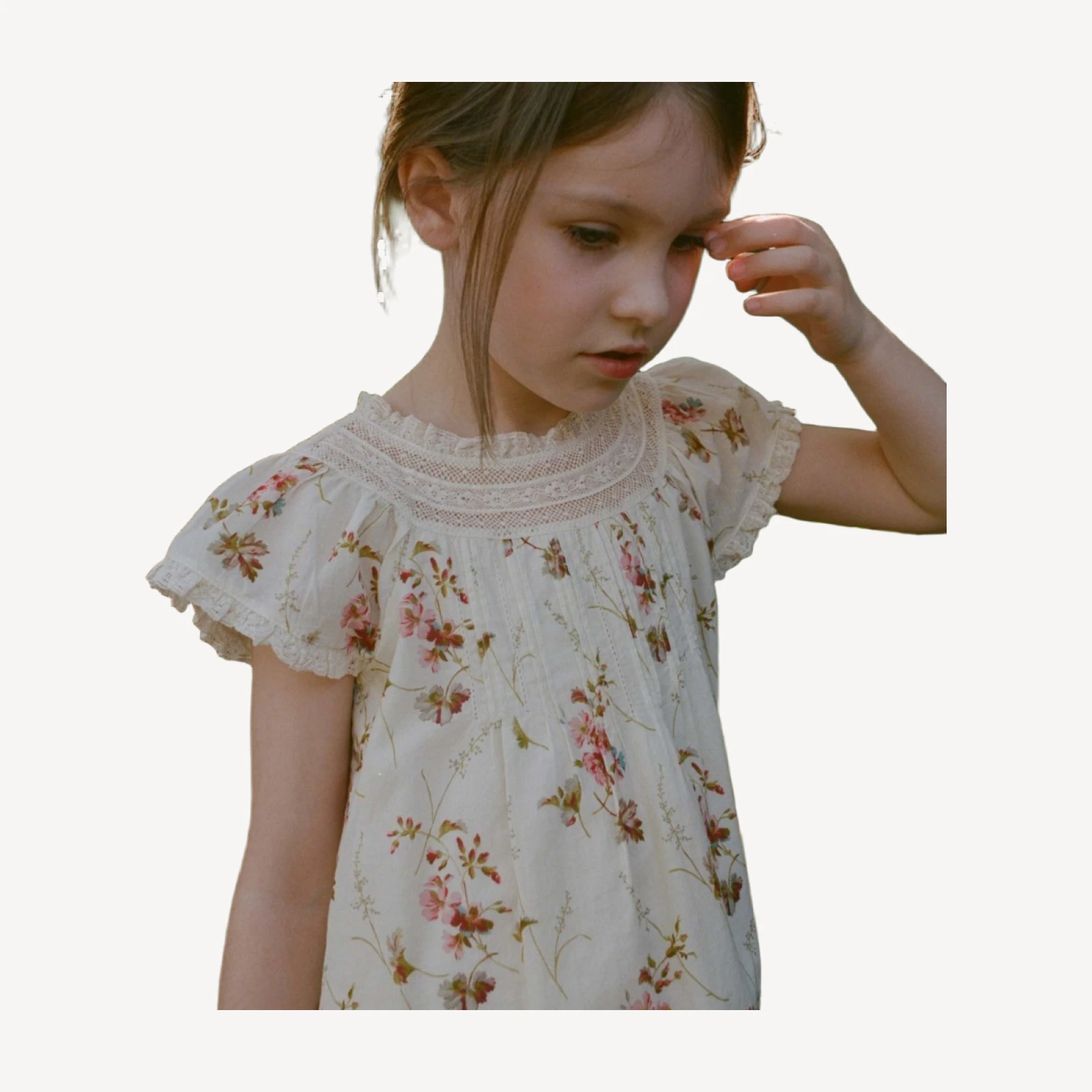 LISI DRESS -- BLANC PRAIRIE ROSE