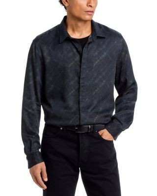 John Varvatos Rodney Modal Abstract Crosshatch Shirt