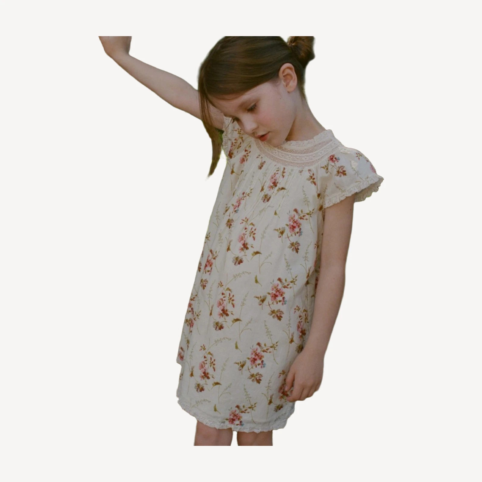 LISI DRESS -- BLANC PRAIRIE ROSE