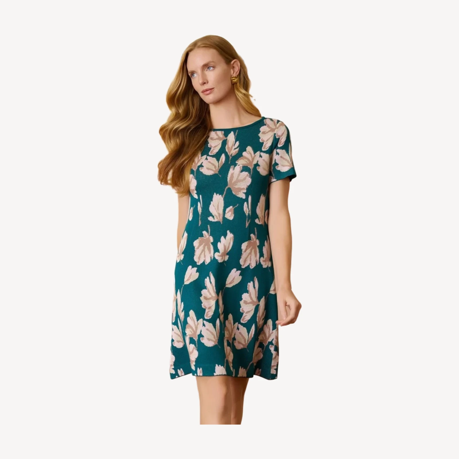 A-Line Floral Soft Knit Dress