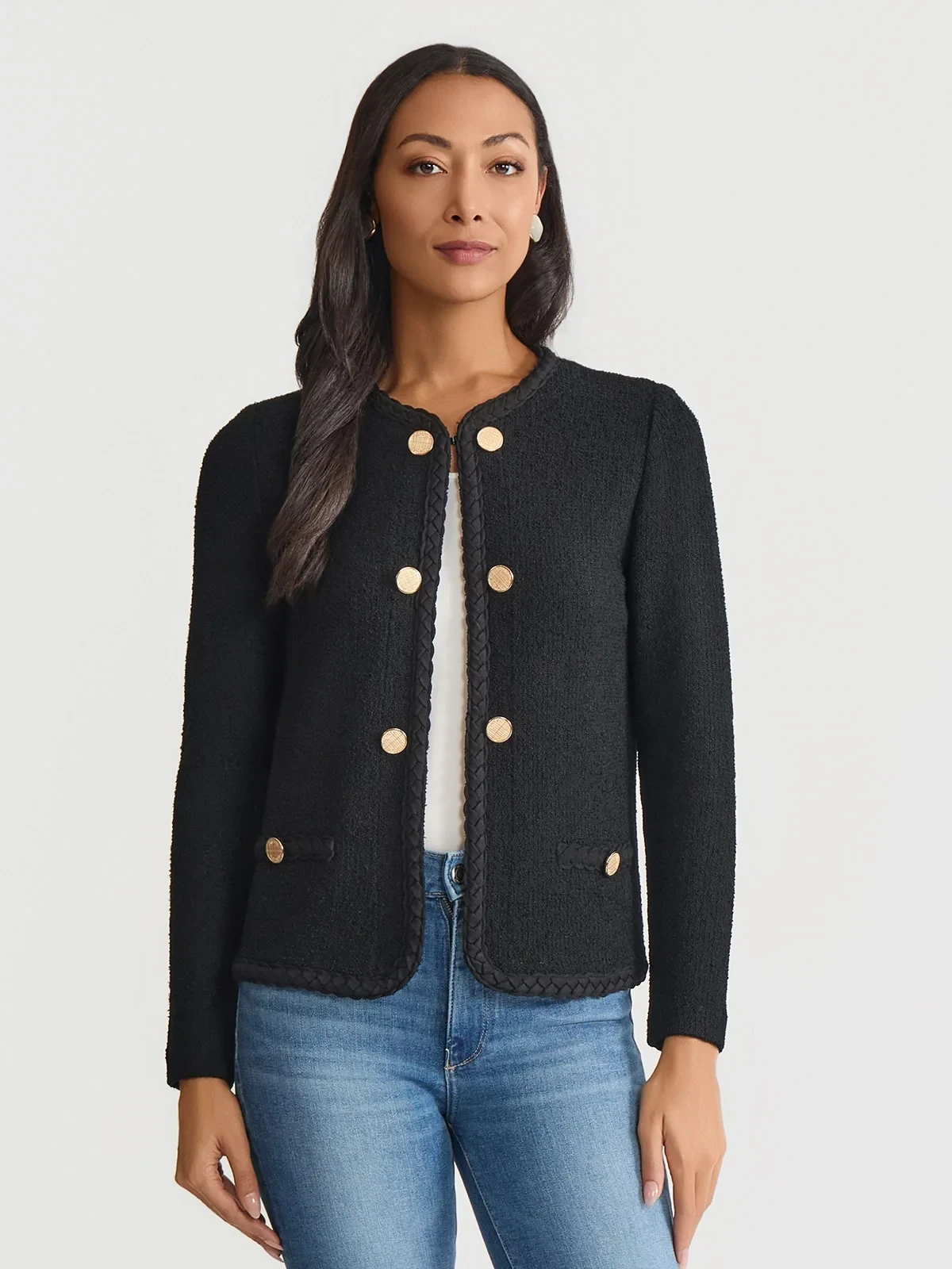 Relaxed Lightweight Soft Tweed Knit Jacket, photo 3