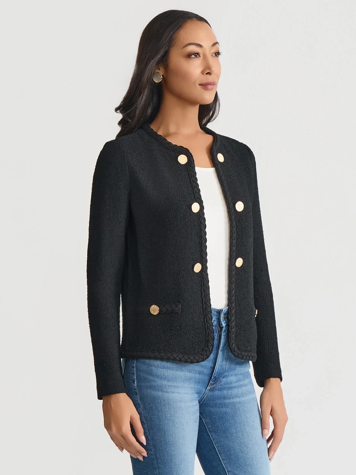 Relaxed Lightweight Soft Tweed Knit Jacket, photo 4