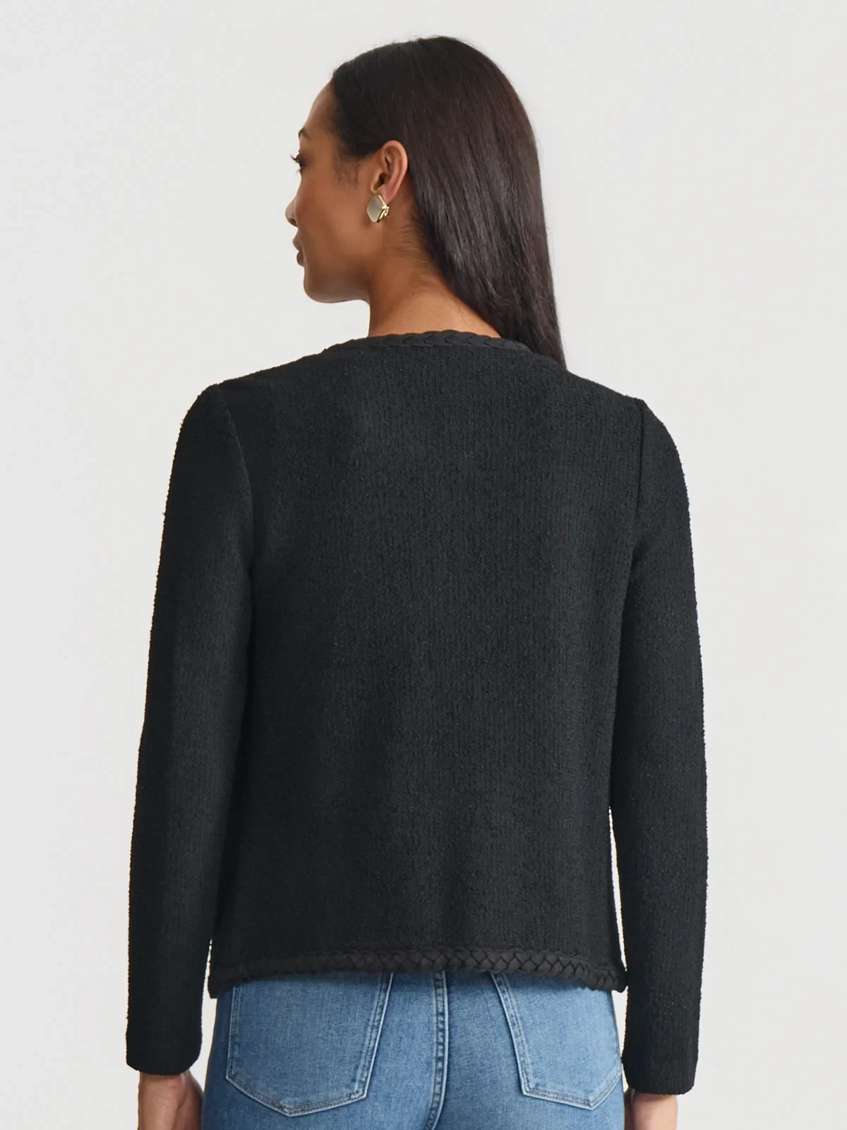 Relaxed Lightweight Soft Tweed Knit Jacket, photo 6