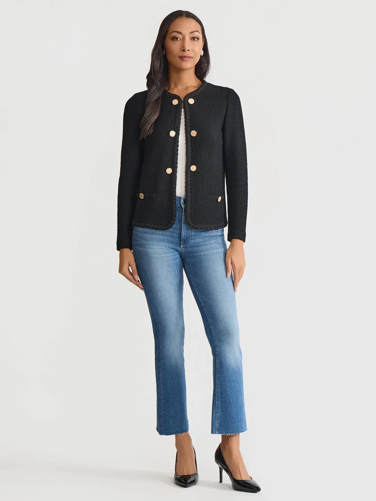 Relaxed Lightweight Soft Tweed Knit Jacket, photo 7