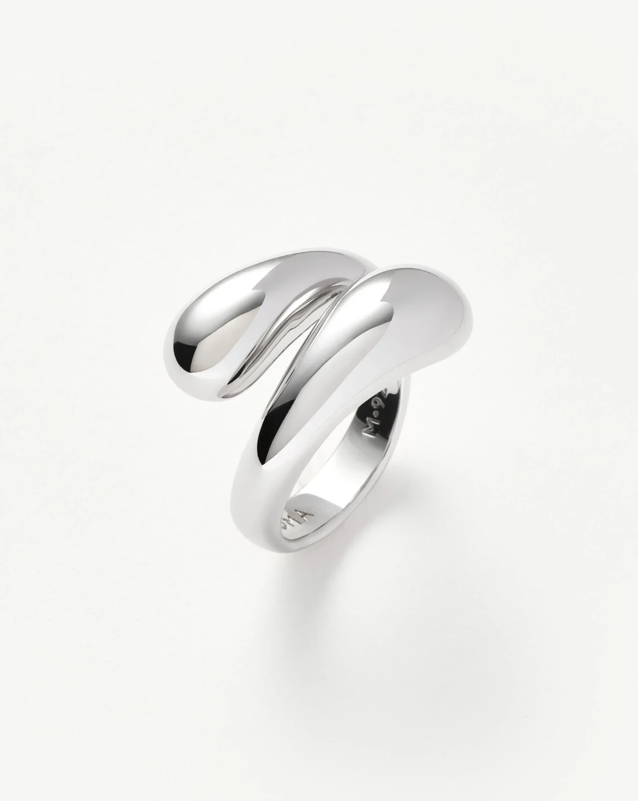 Savi Sculptural Crossover Ring | Silver Plated