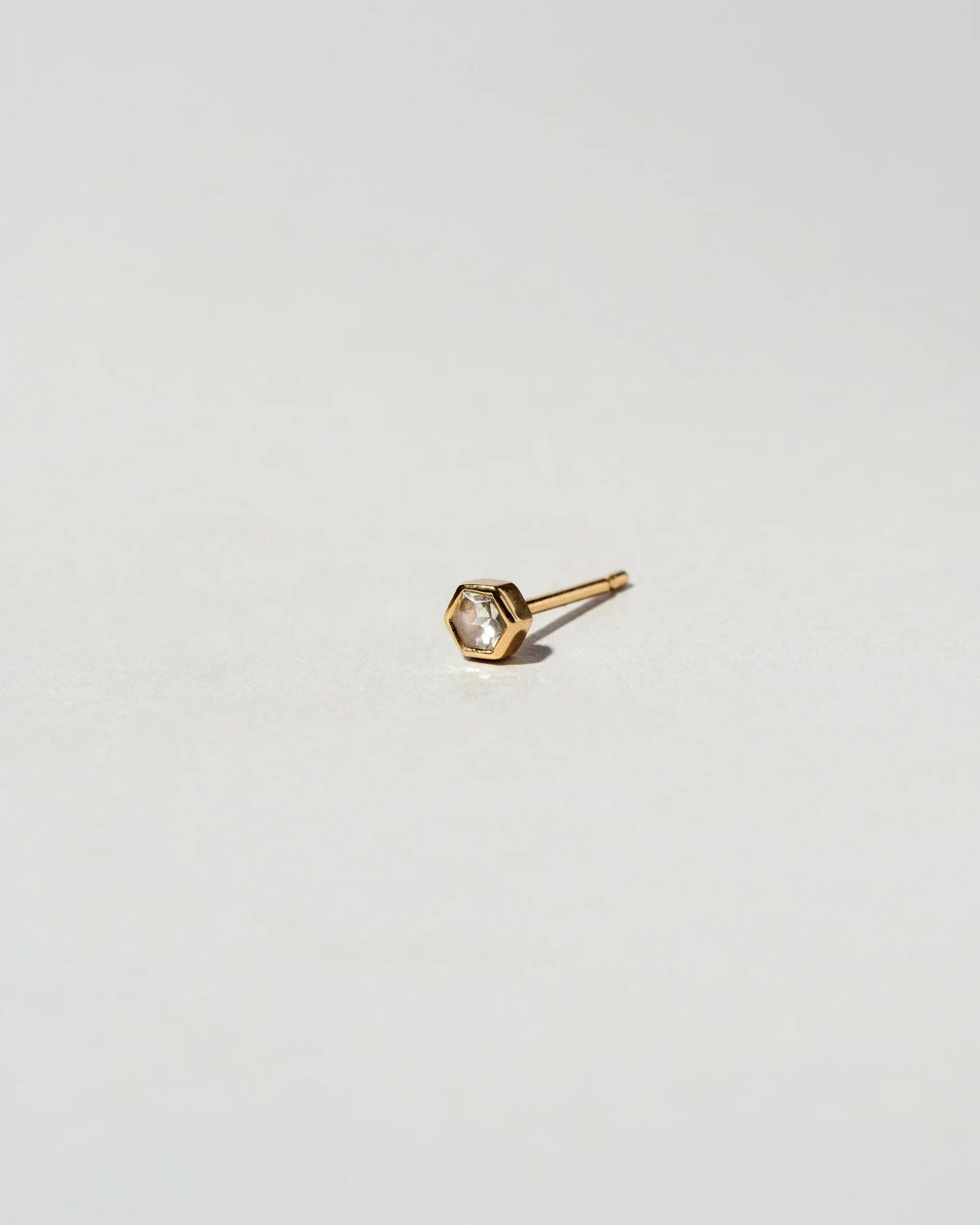 Hexagon Stud Earring Single