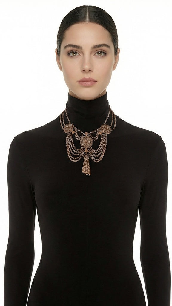 CHAIN DROP NECKLACE WITH TASSEL
