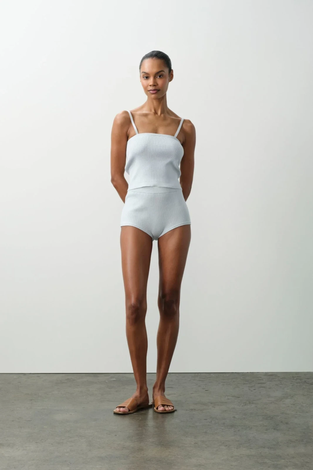 VENESSA COTTON CASHMERE BRIEF - CLOUD