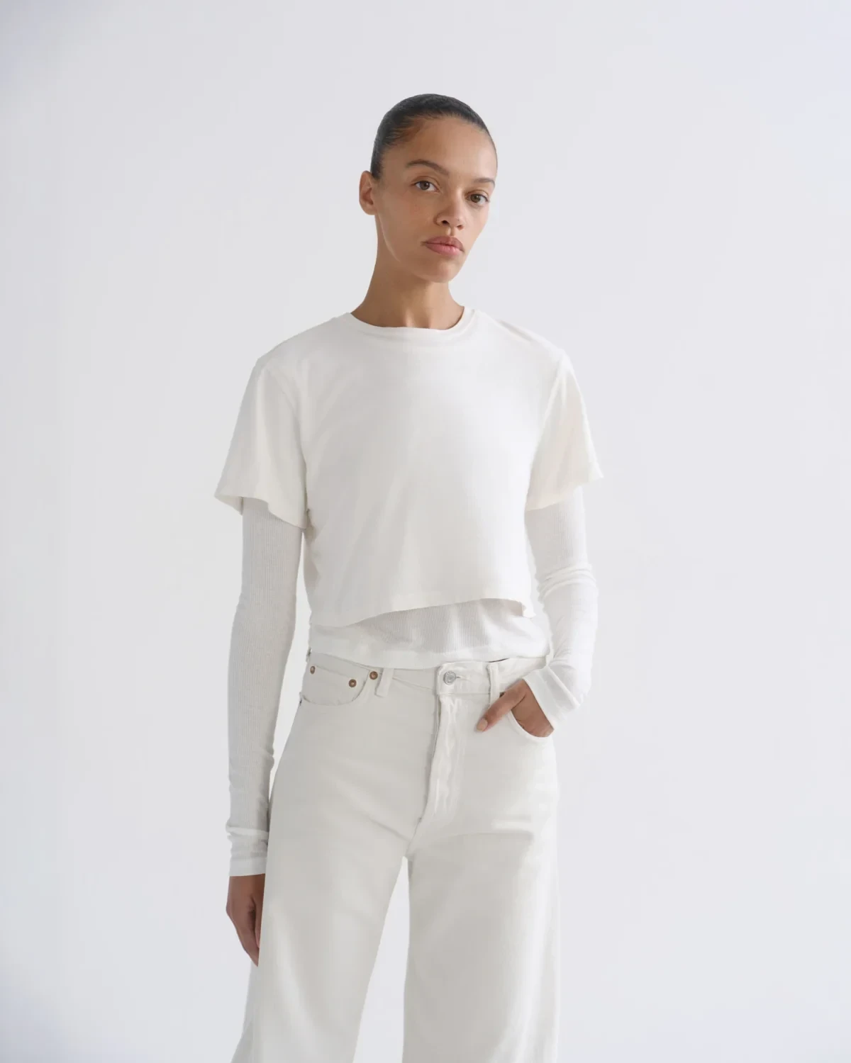 Romily Tee in White Ash
