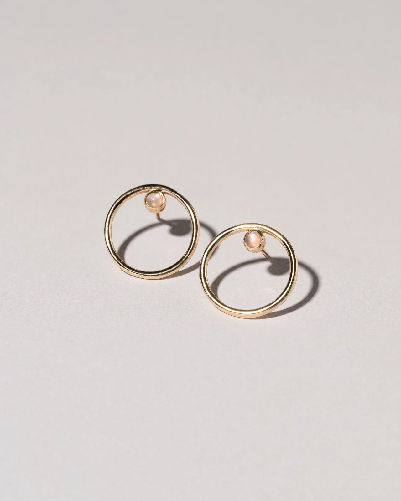 Coil Stud Earrings - Moonstone