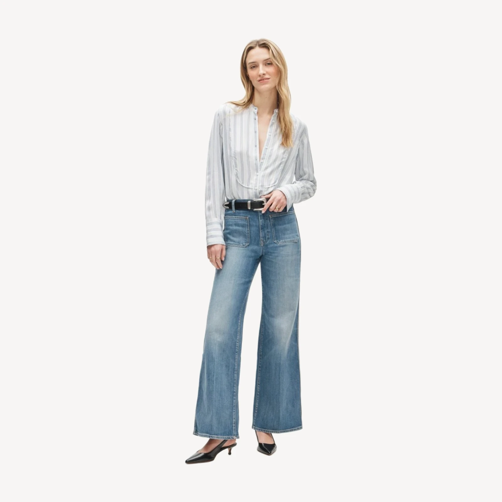 Patch-pocket denim trouser jean