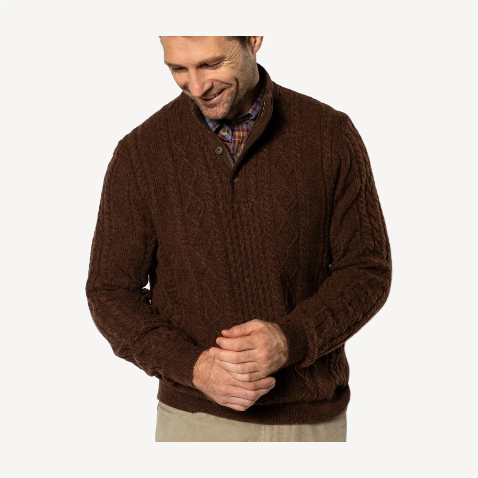 Haines 1/4 Zip Cable Knit Sweater