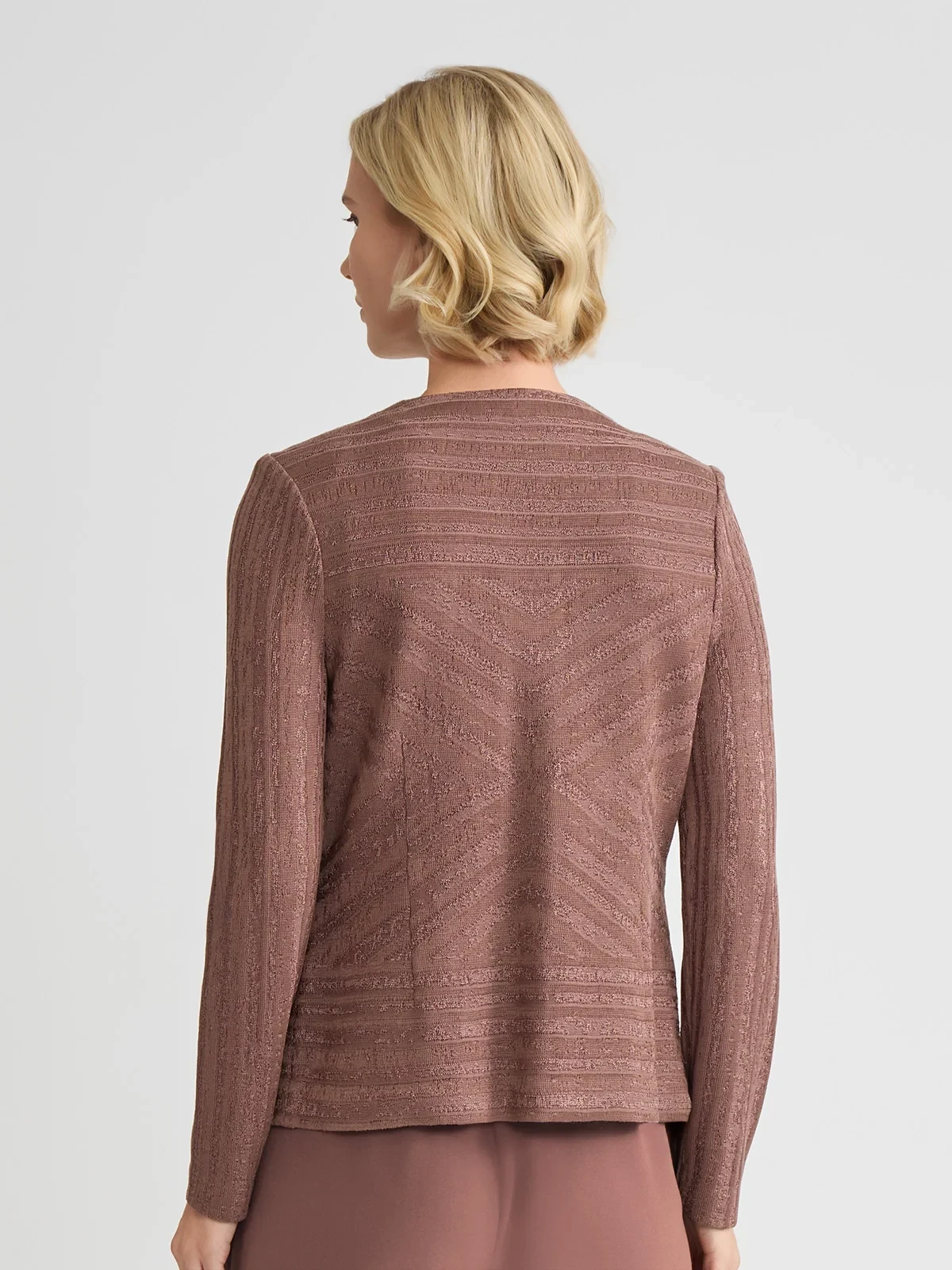 Tailored Tonal Striped Knit Jacket, photo 5