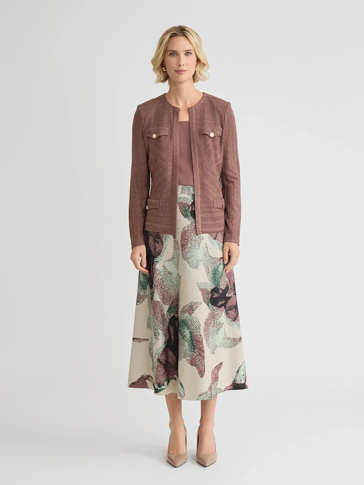 Tailored Tonal Striped Knit Jacket, photo 7