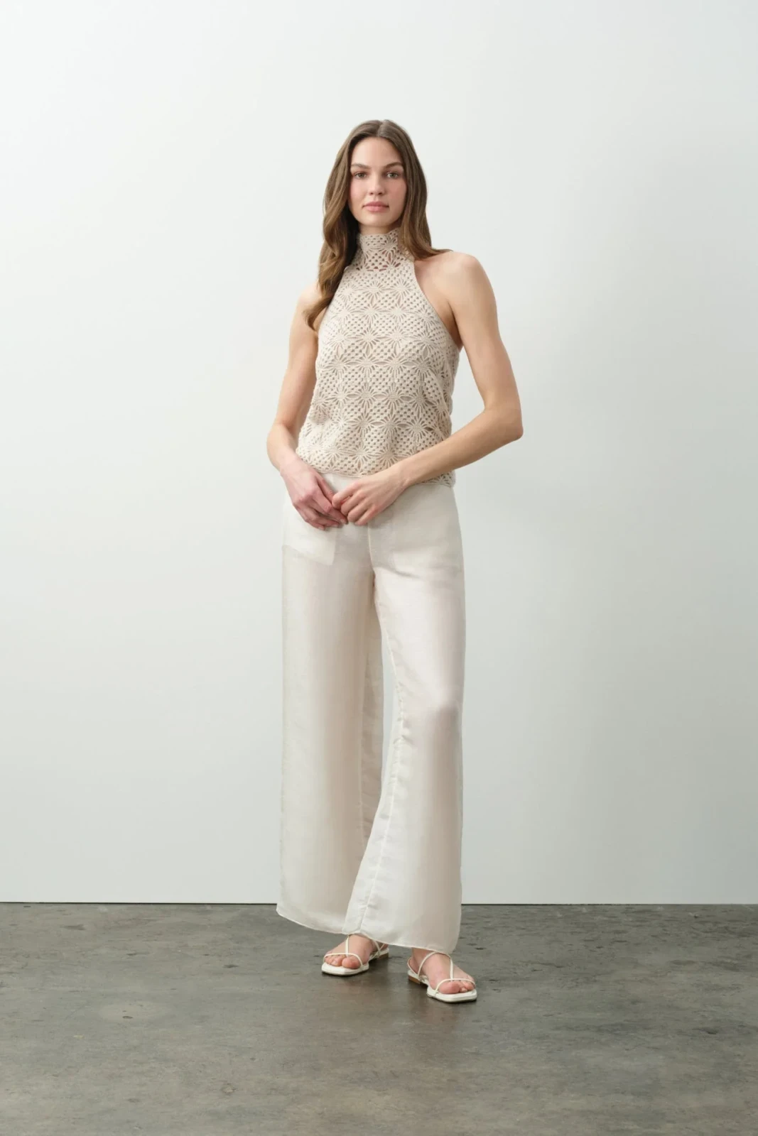 LUANA HALTER TOP - SAND