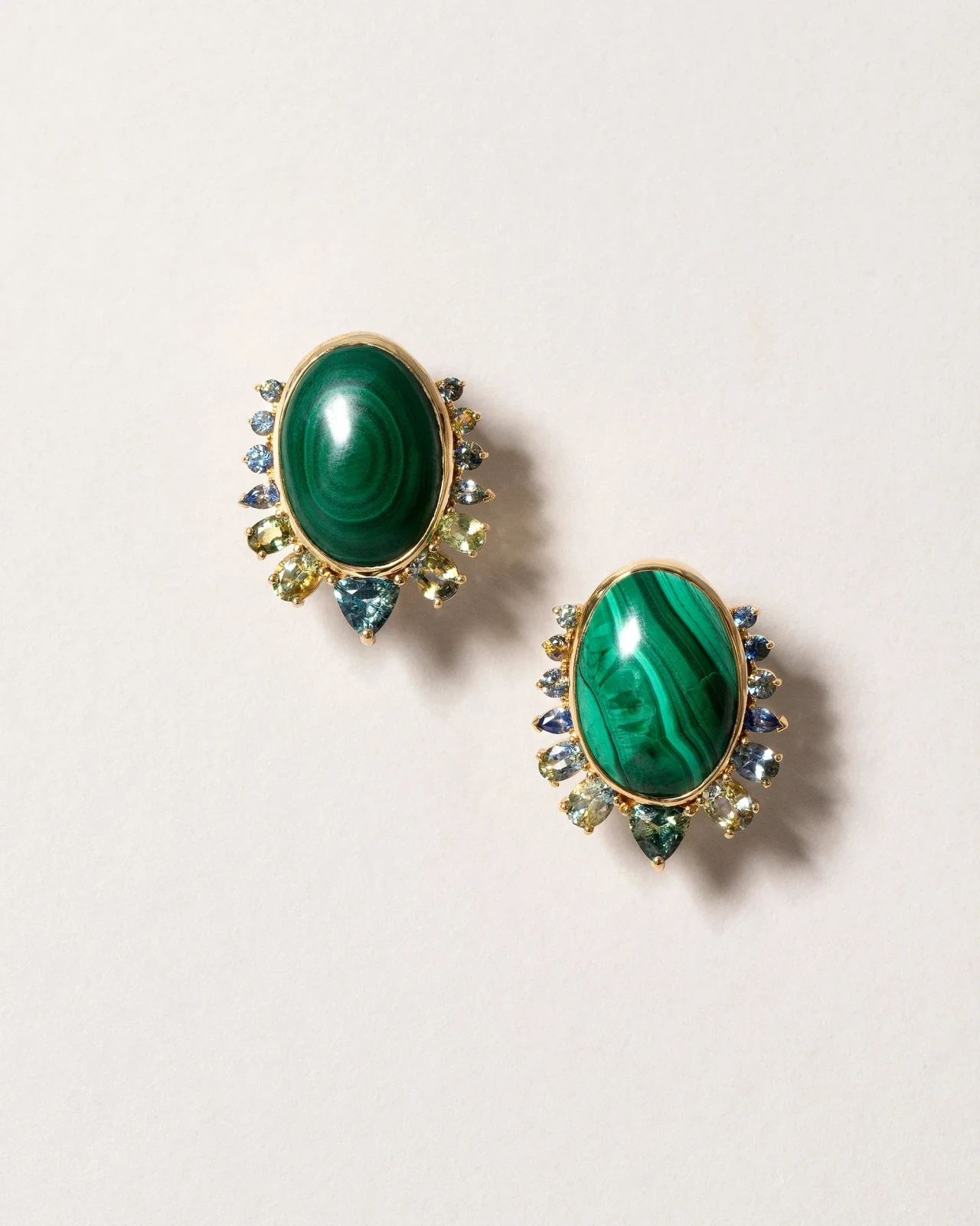 Malachite & Sapphire Earrings