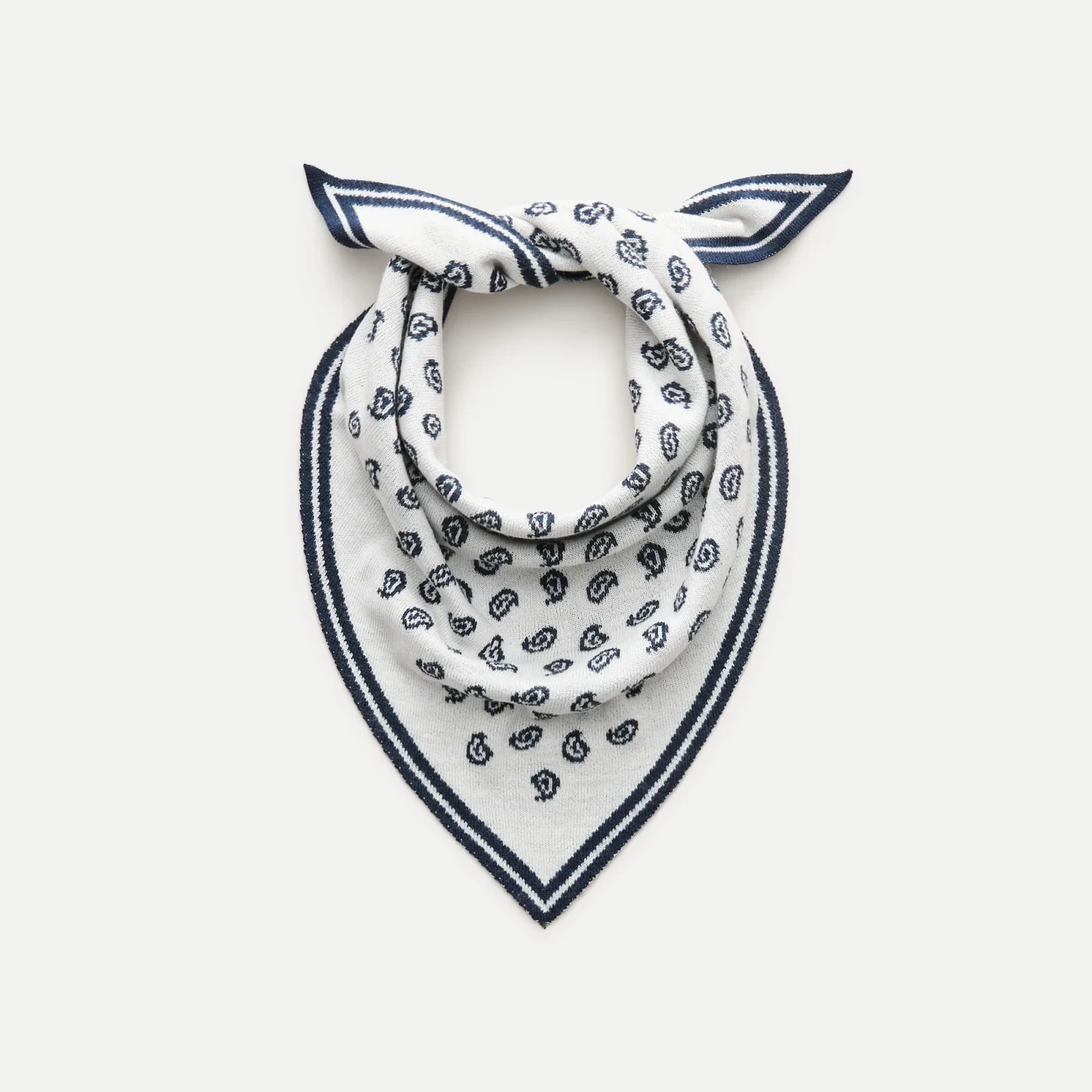 Merino wool bandana in reversible paisley