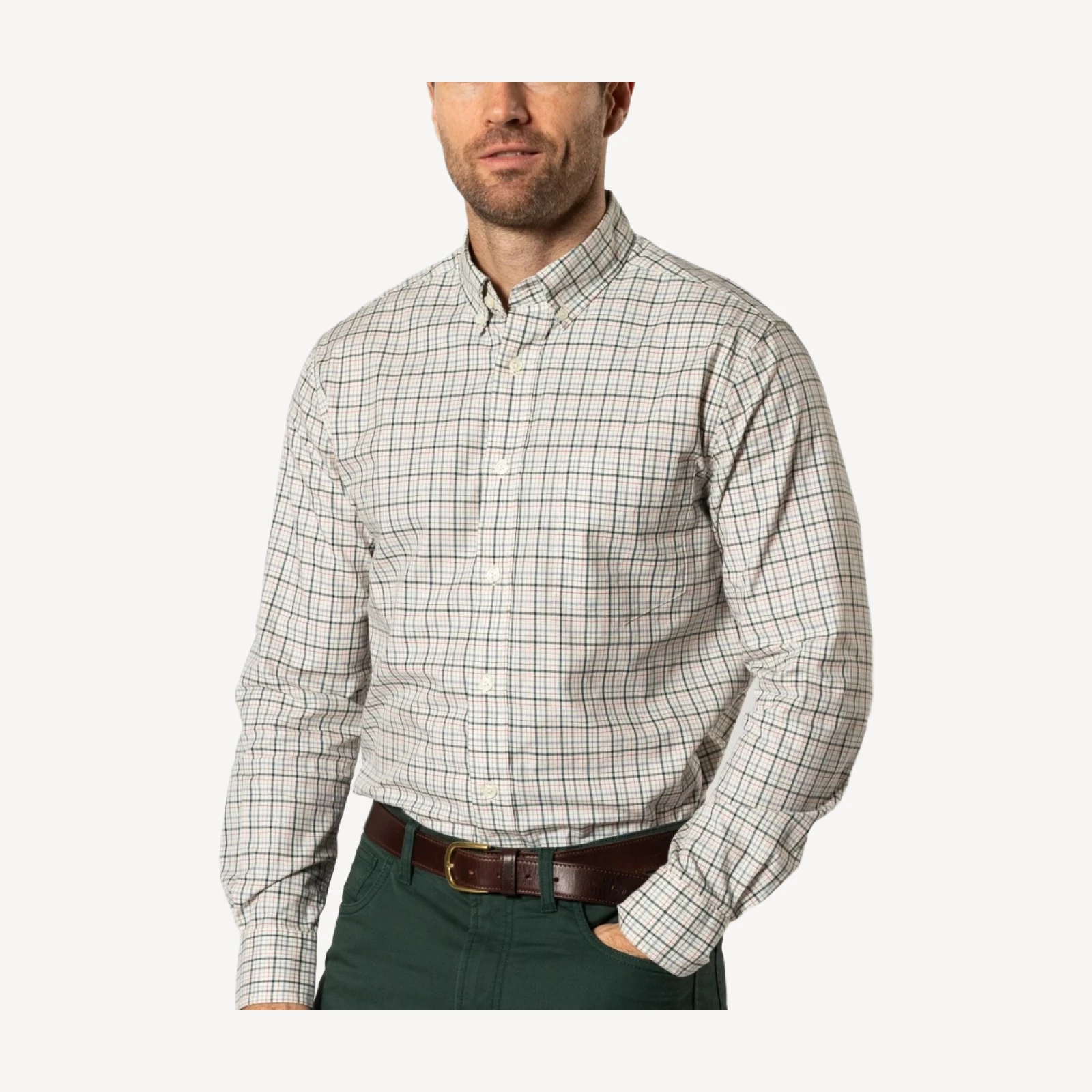 Cotton Twill Sport Shirt - Cooper Plaid