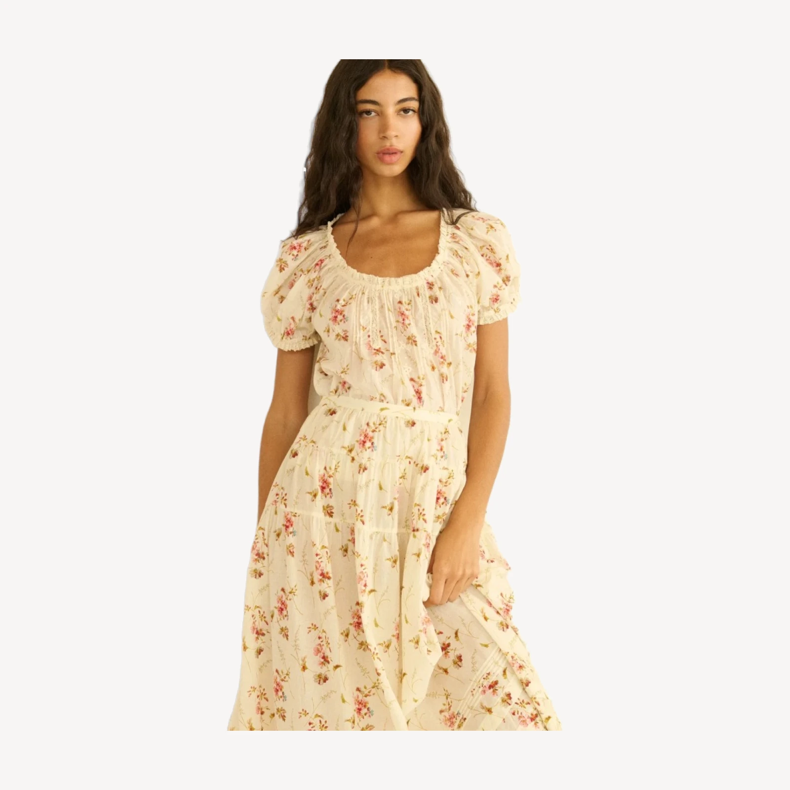 FREDERICA TOP -- BLANC PRAIRIE ROSE