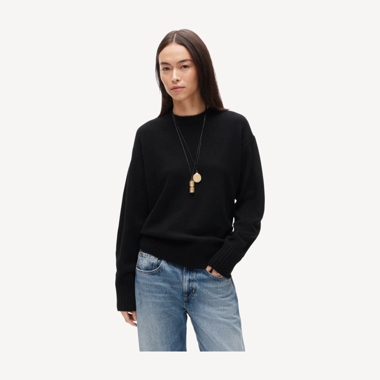 Oversized cashmere crewneck sweater