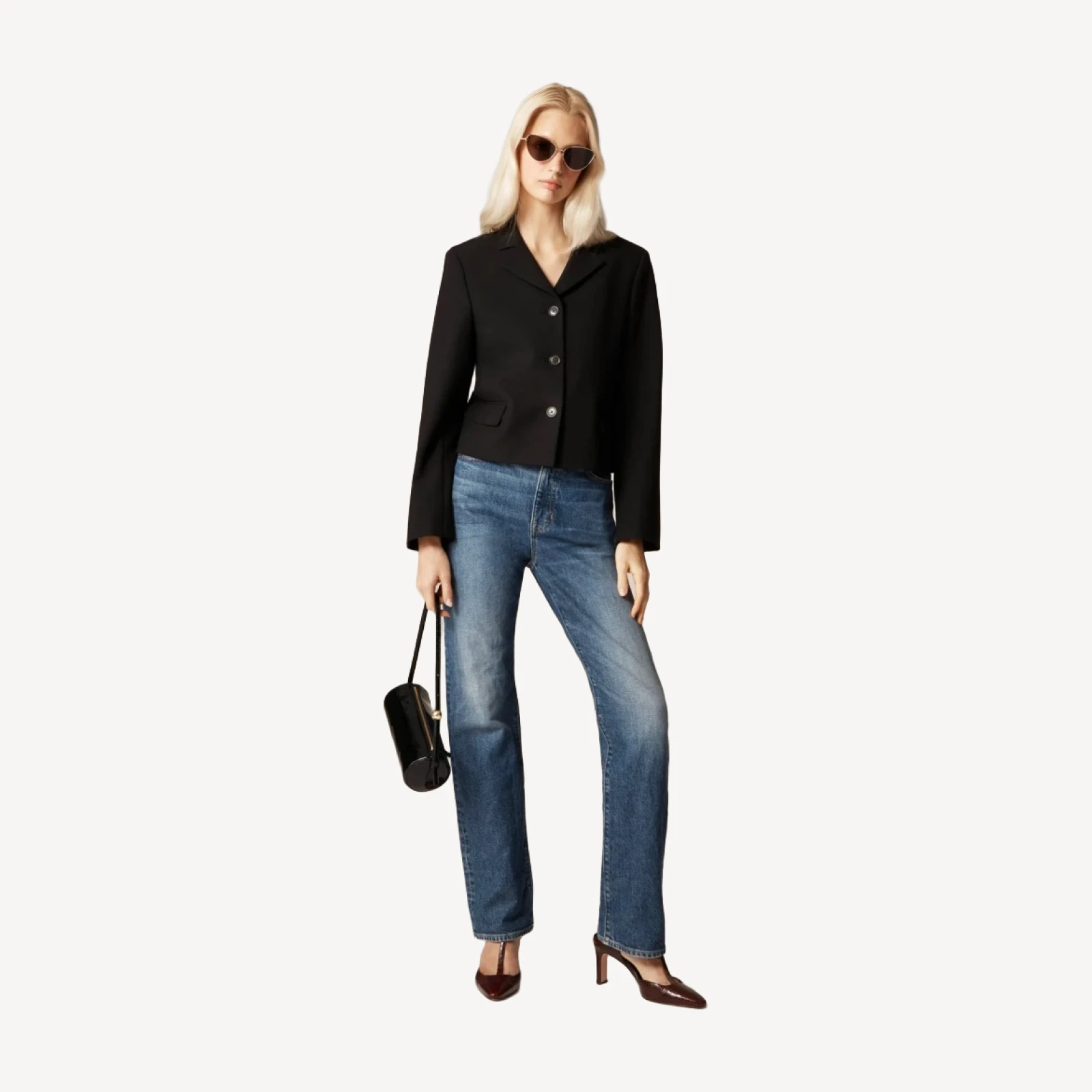 Cropped lady blazer in four-season stretch