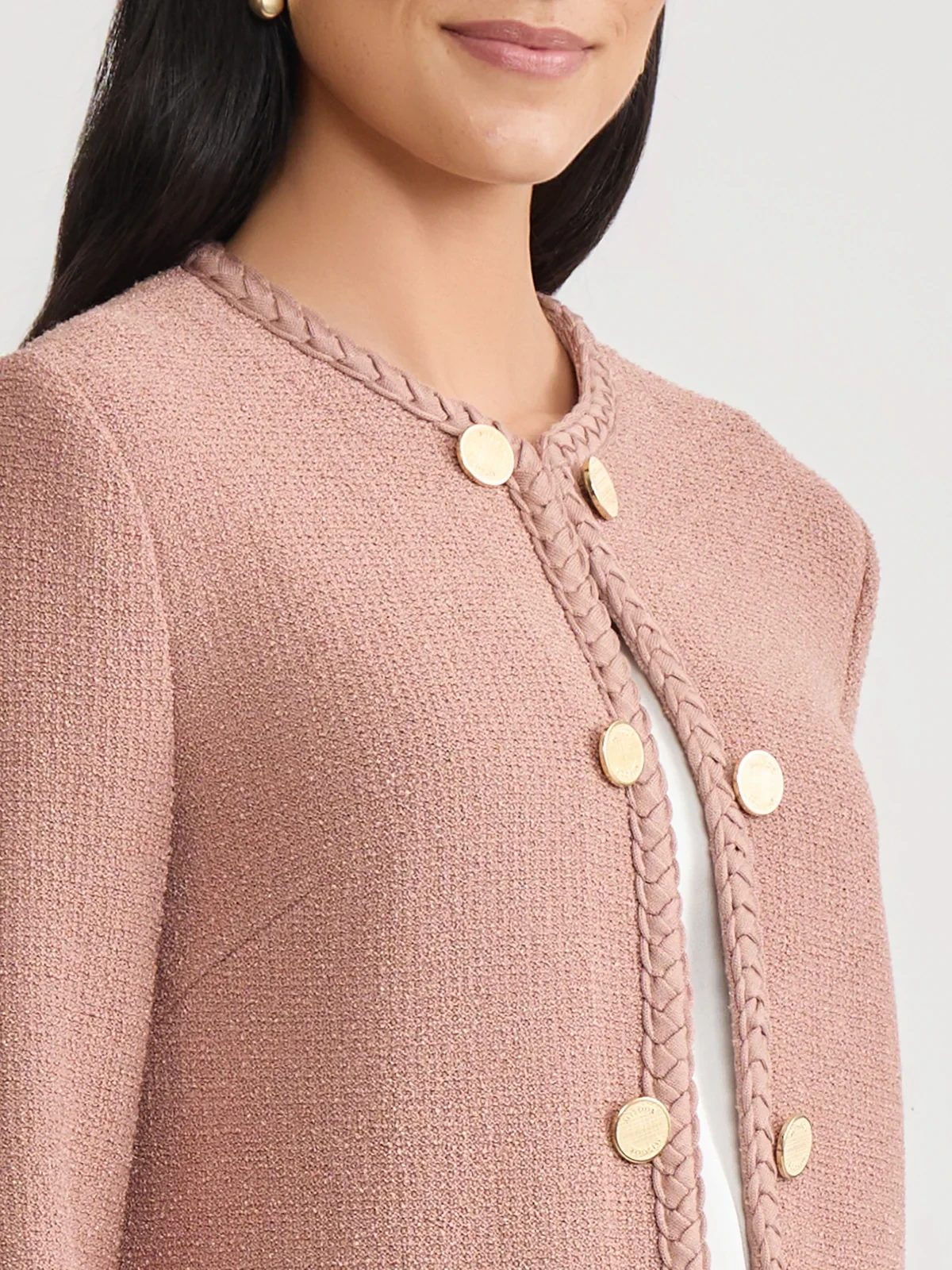 Relaxed Lightweight Soft Tweed Knit Jacket, photo 11