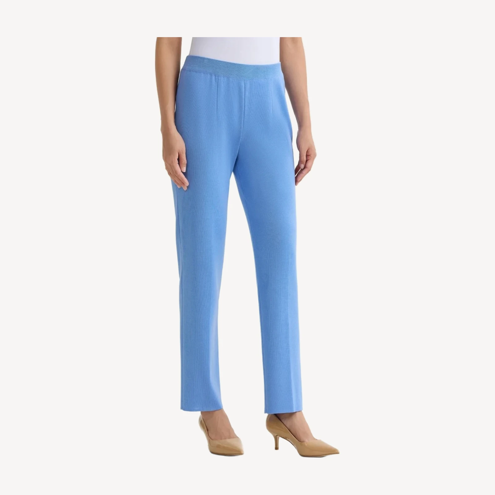 Nancy Slim Leg Mylana Knit Pant, Tranquil Blue