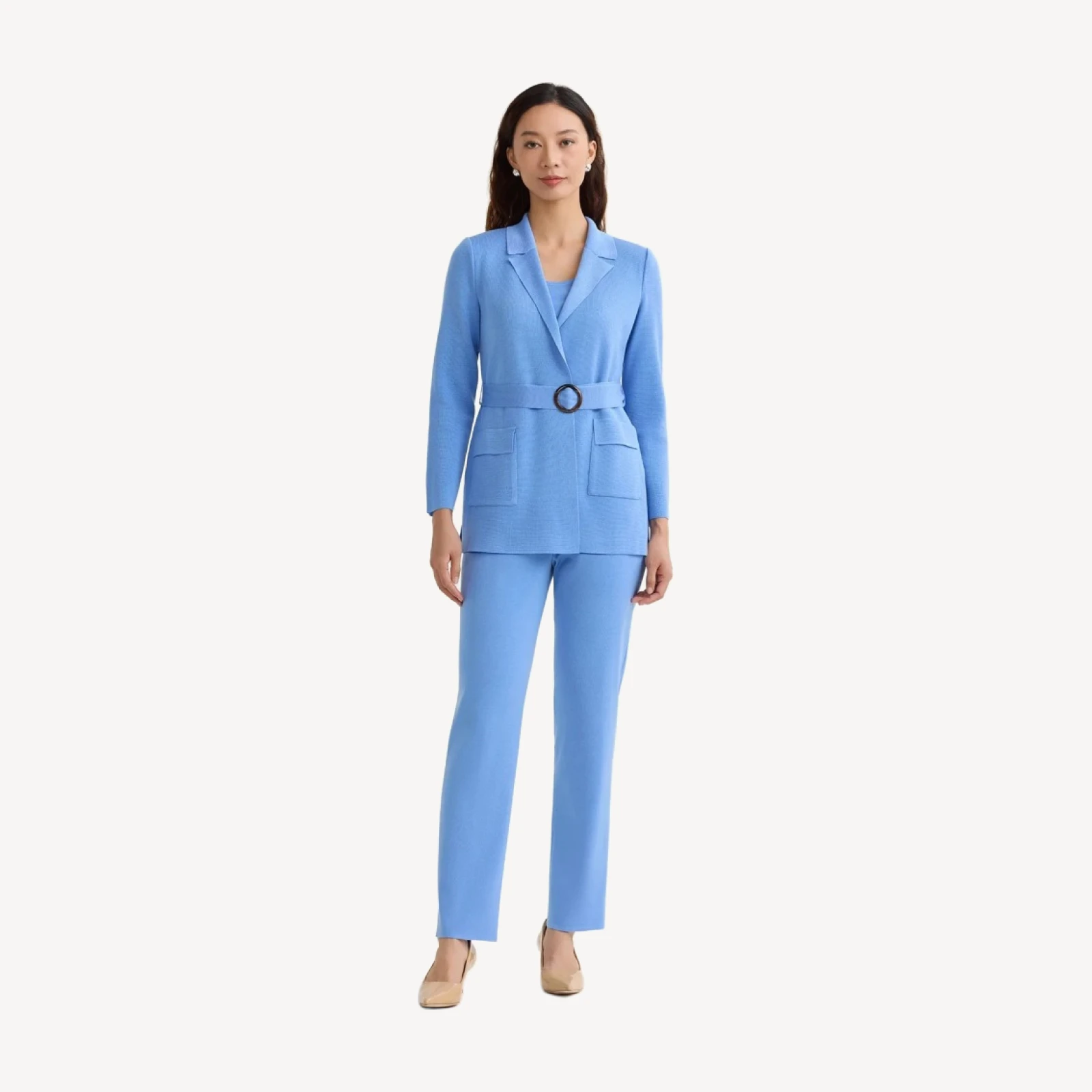 Nancy Slim Leg Mylana Knit Pant, Tranquil Blue