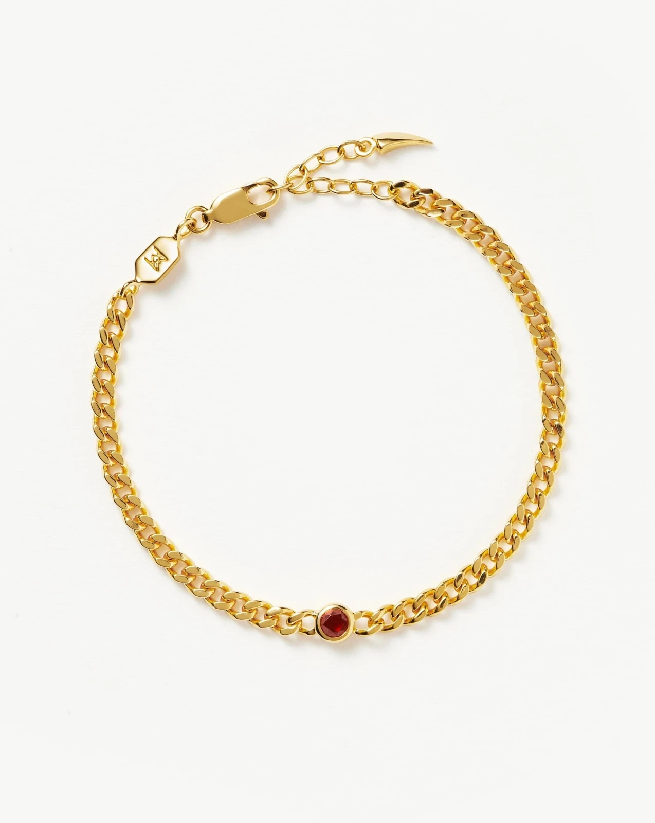 January Birthstone Chain Bracelet | 18ct Gold Plated Vermeil/Garnet